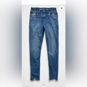 Soft cotton-blend denim AE “strigid” mom jeans, 0 short, 2024 collection